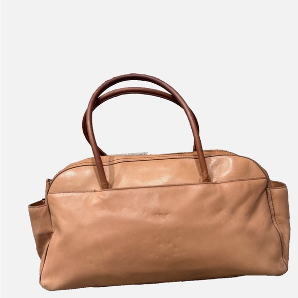 Vintage Lanvin JL Brown Calfskin Leather Bowling Bag - Picture 2 of 10